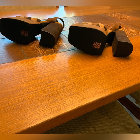 BRAND NEW Jeffrey Campbell SEVENTYONE 70s style suede patchwork platforms - Picture 2 of 7